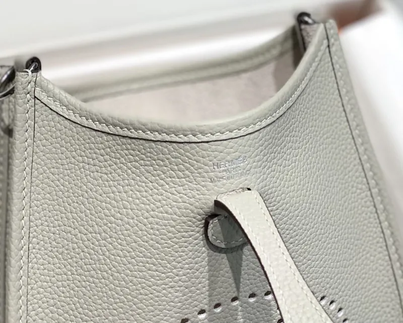 Hermes Light Gray Crossbody Satchel Bag 203 - Image 6