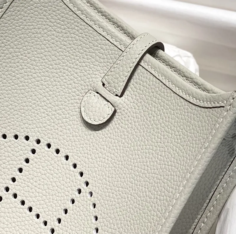 Hermes Light Gray Crossbody Satchel Bag 203 - Image 7