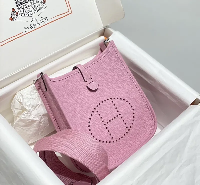 Hermes Pink Leather Crossbody Satchel Bag 204 - Image 3