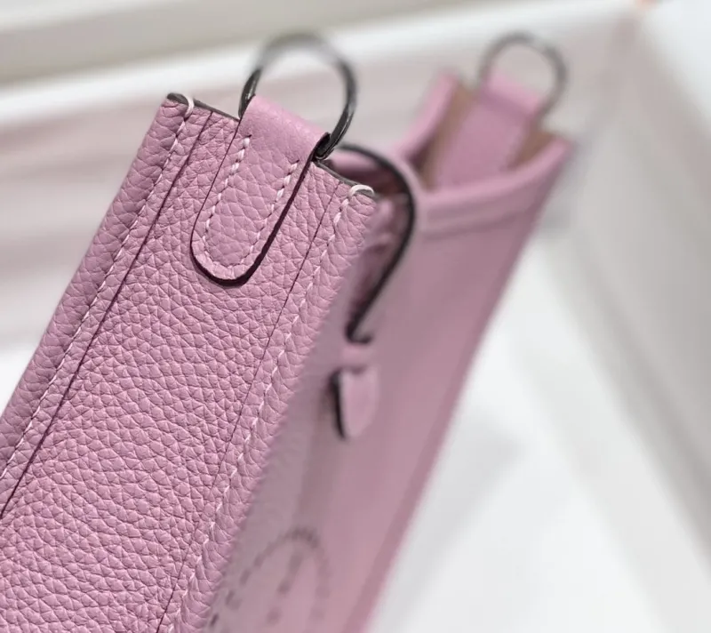 Hermes Pink Leather Crossbody Satchel Bag 204 - Image 8
