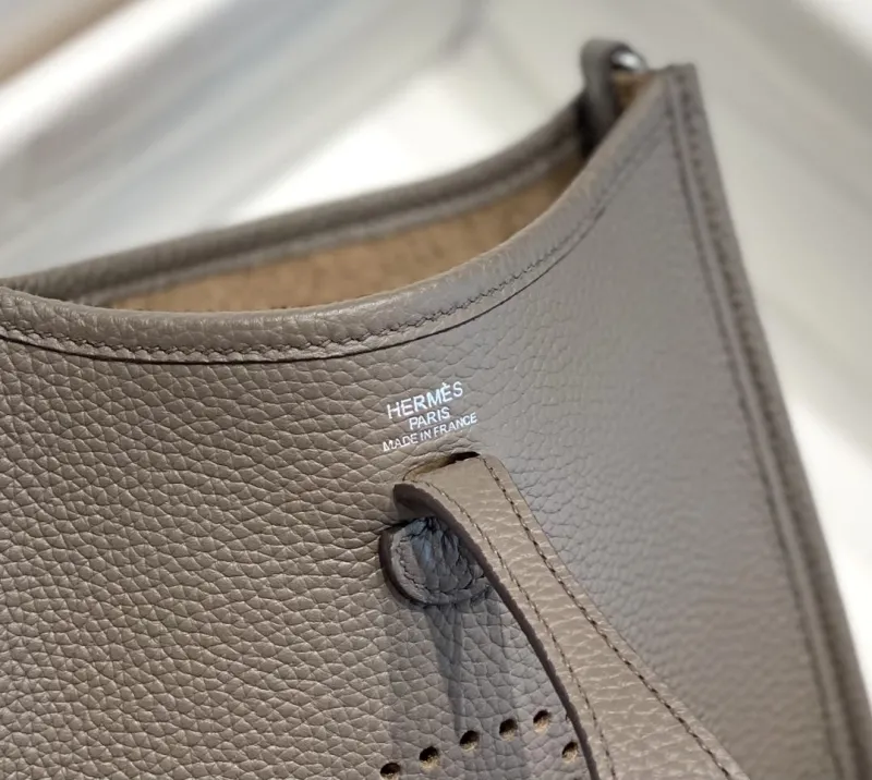 Hermes Gray Leather Satchel Bag 205 - Image 8