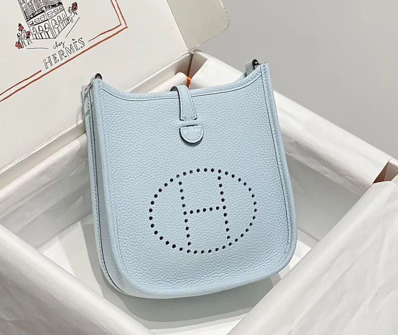 Hermes Light Blue Crossbody Satchel Bag 208