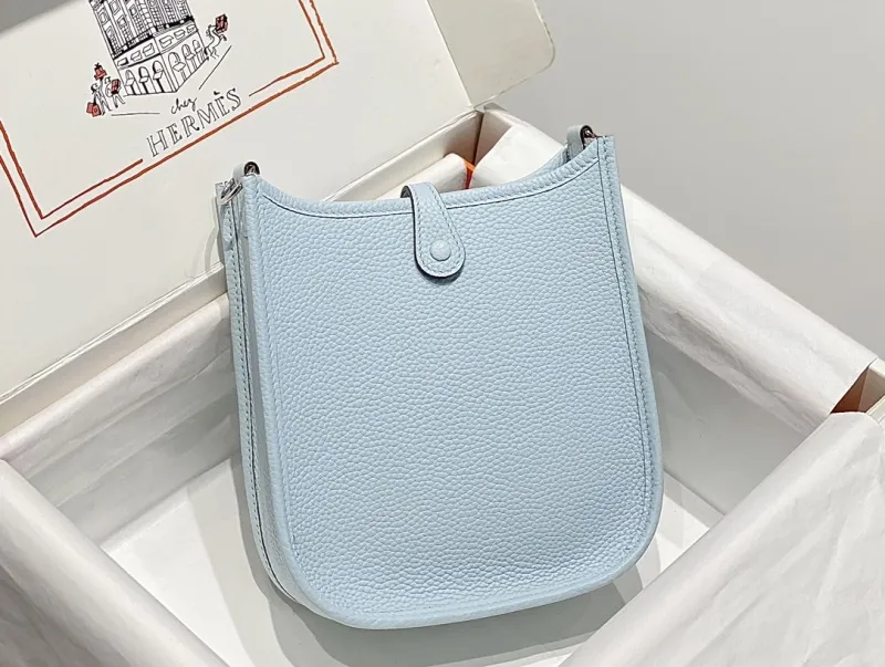 Alternative view of Hermes Light Blue Crossbody Satchel Bag 208
