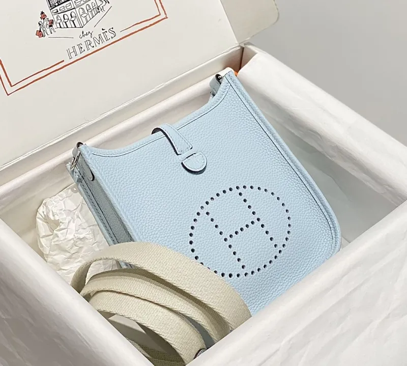 Hermes Light Blue Crossbody Satchel Bag 208 - Image 3