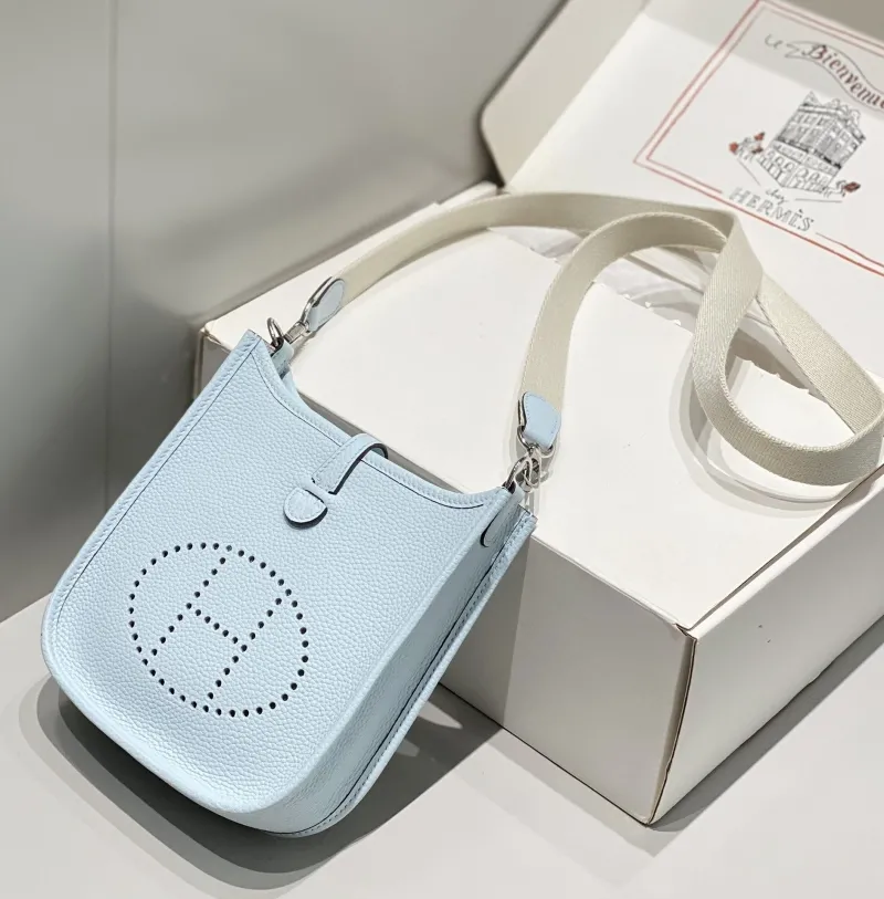 Hermes Light Blue Crossbody Satchel Bag 208 - Image 4