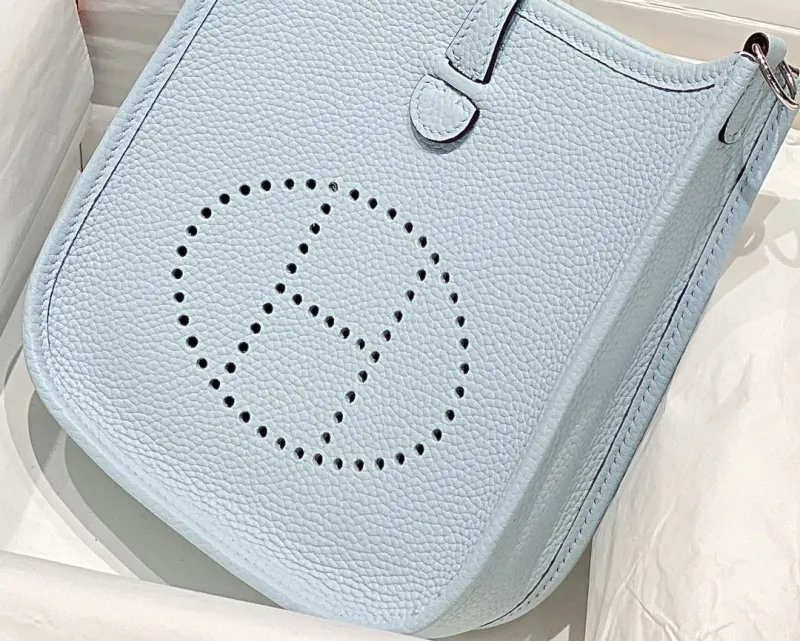 Hermes Light Blue Crossbody Satchel Bag 208 - Image 6