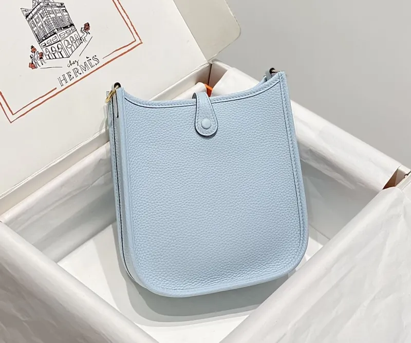 Alternative view of Hermes Light Blue Leather Satchel Bag 209