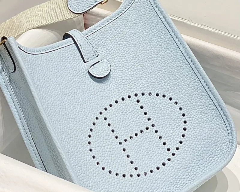 Hermes Light Blue Leather Satchel Bag 209 - Image 6