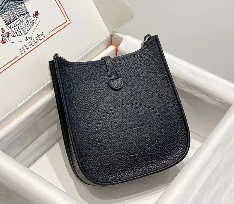 Hermes Black Leather Satchel Bag 210