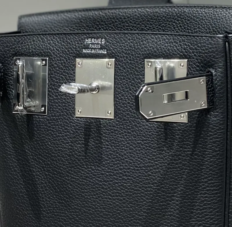 Hermes Black Leather Satchel Crossbody Bag 211 - Image 7