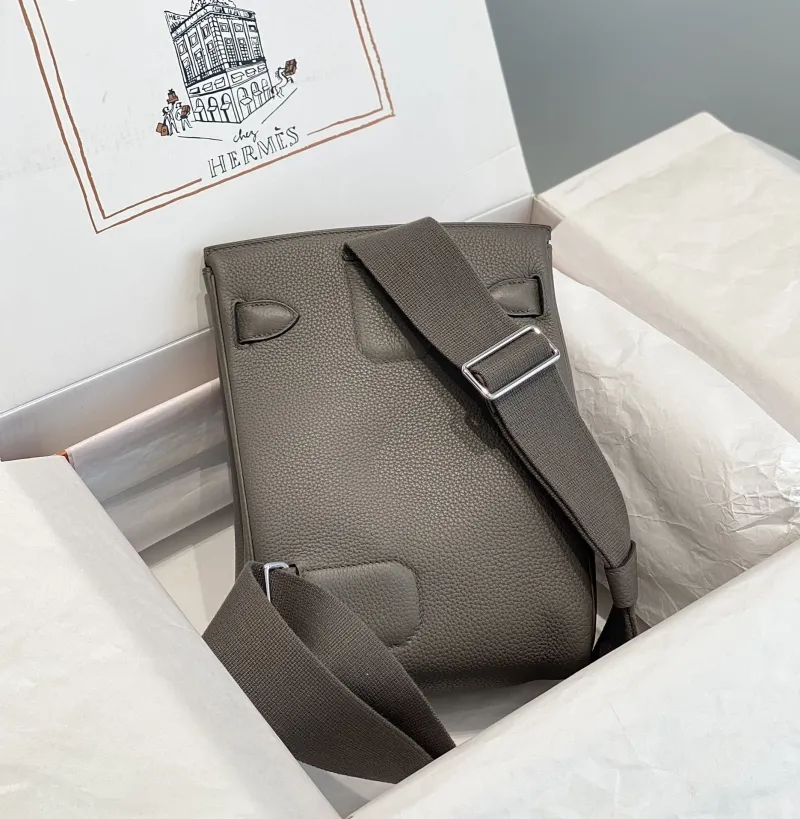 Alternative view of Hermes Gray Crossbody Satchel Bag 212