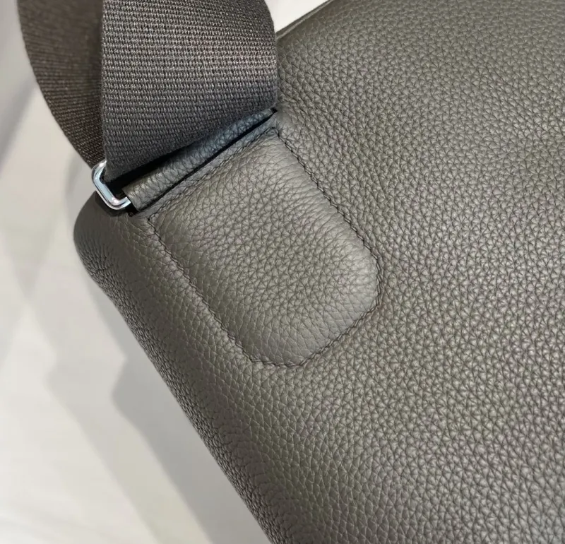 Hermes Gray Crossbody Satchel Bag 212 - Image 6