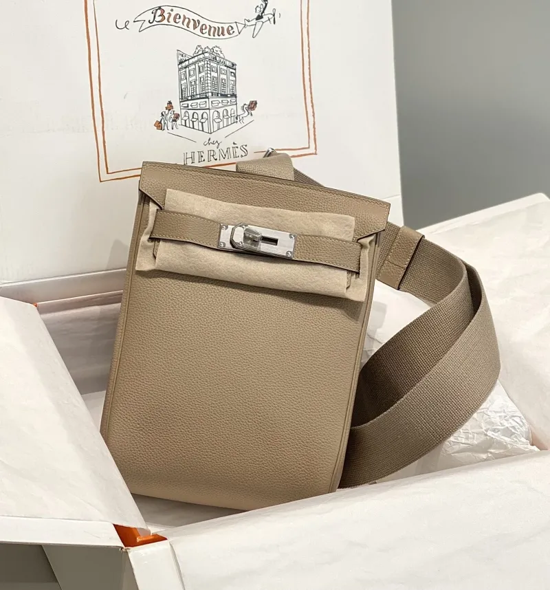 Hermes Taupe Crossbody Bag 213