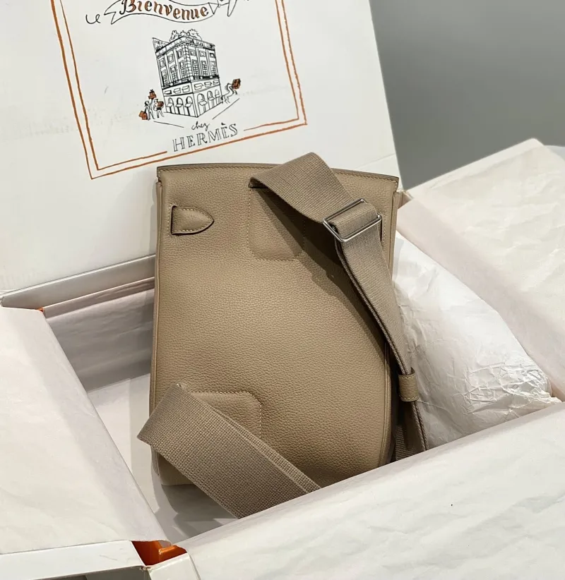 Alternative view of Hermes Taupe Crossbody Bag 213
