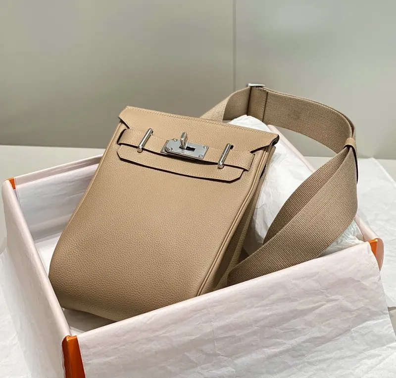 Hermes Taupe Crossbody Bag 213 - Image 4