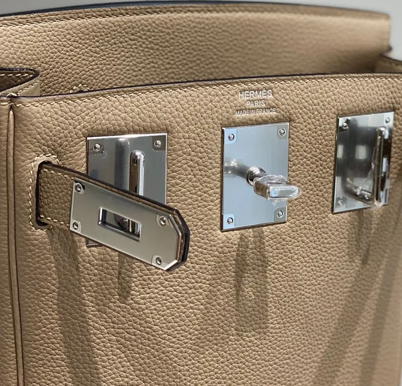 Hermes Taupe Crossbody Bag 213 - Image 8