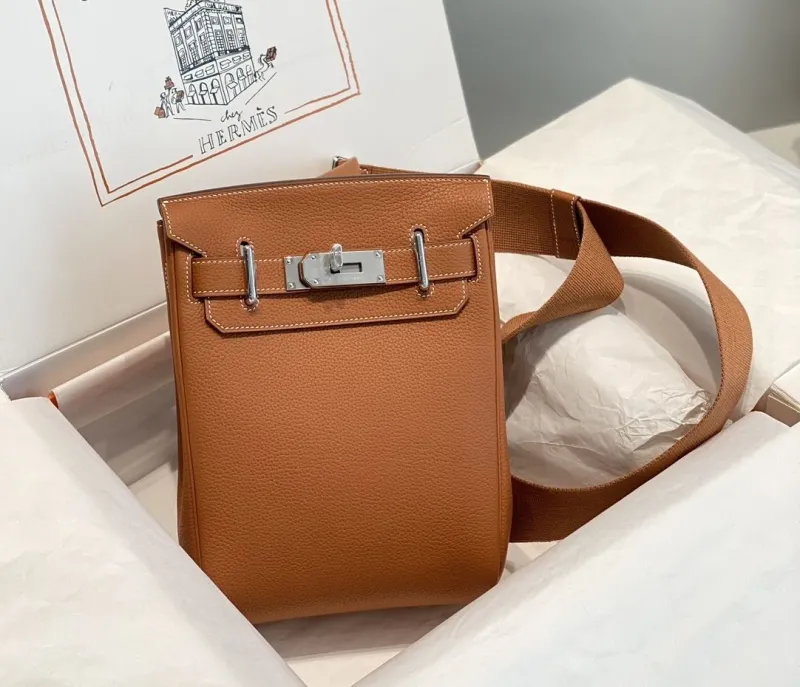 Hermes Brown Satchel Crossbody Bag 214