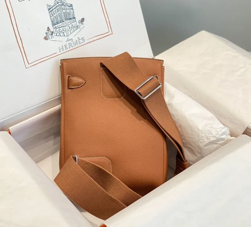 Hermes Brown Satchel Crossbody Bag 214 - Image 3