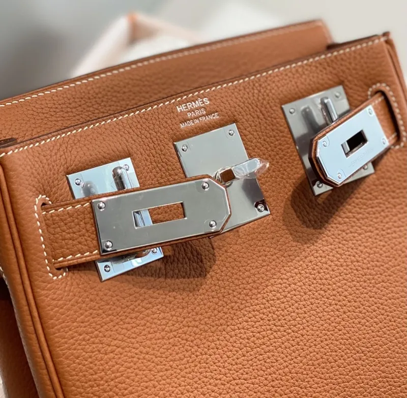 Hermes Brown Satchel Crossbody Bag 214 - Image 7