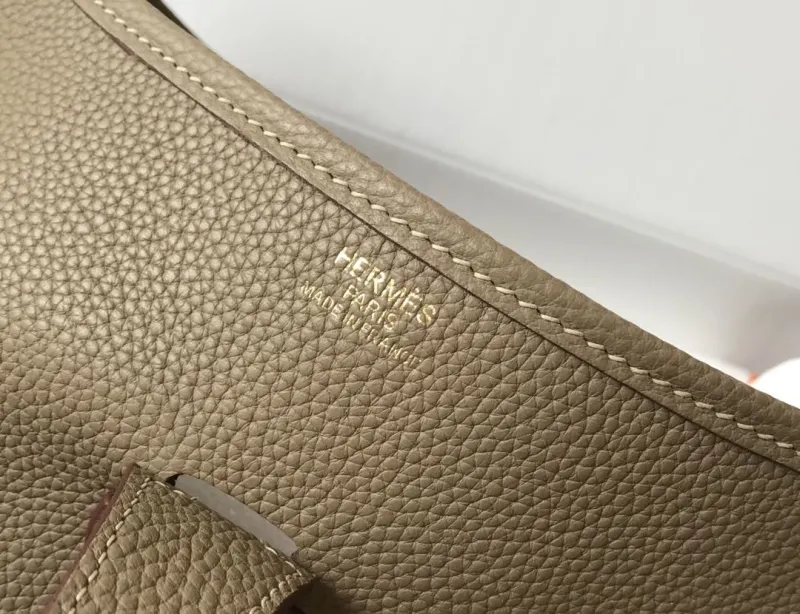 Hermes Taupe Leather Satchel Bag 217 - Image 6
