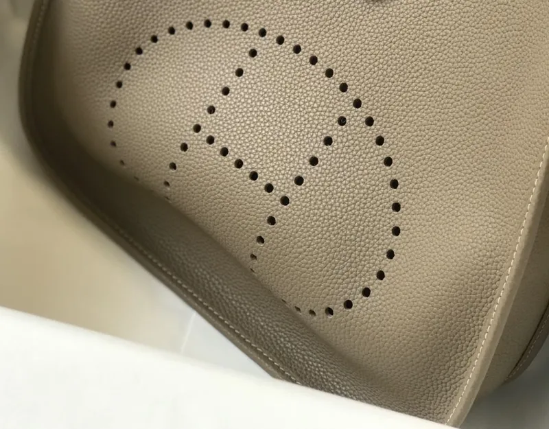 Hermes Taupe Leather Satchel Bag 217 - Image 7