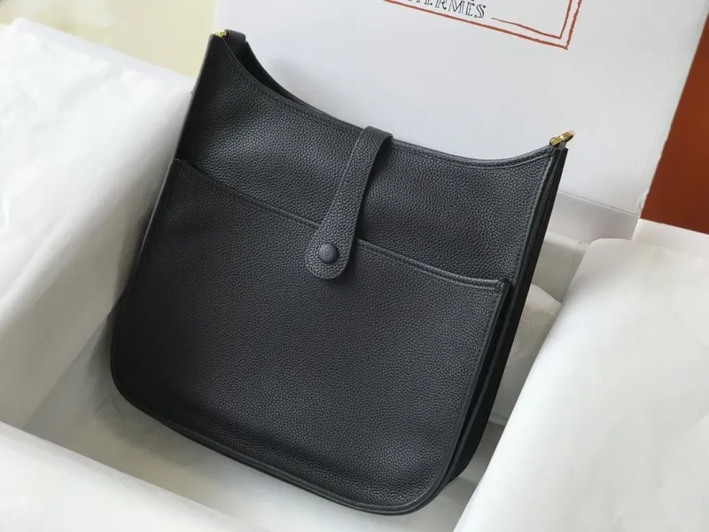 Hermes Black Leather Satchel Bag 218 - Image 3