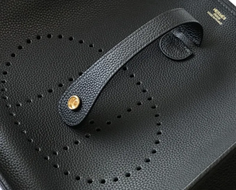Hermes Black Leather Satchel Bag 218 - Image 7
