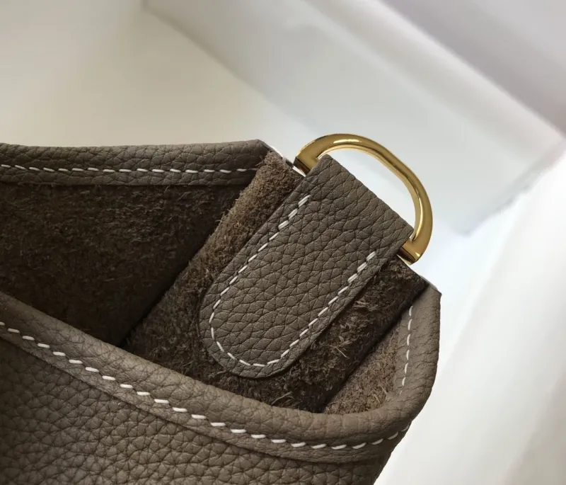 Hermes Taupe Leather Satchel Bag 219 - Image 7