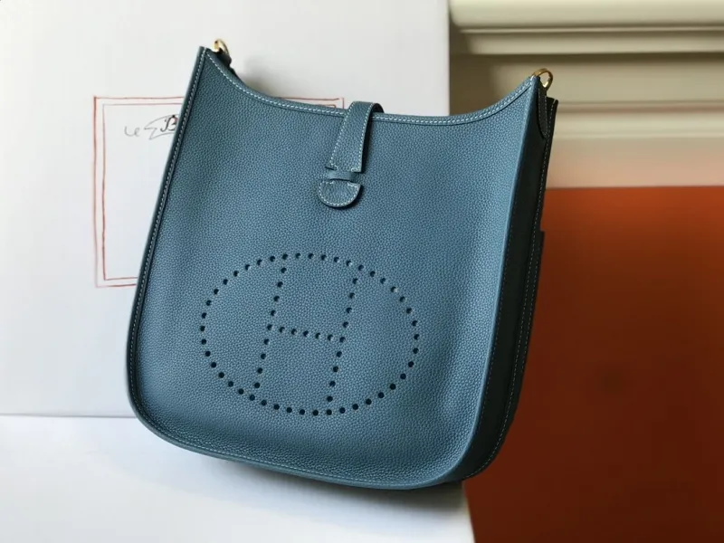 Hermes Blue Leather Satchel Bag 220