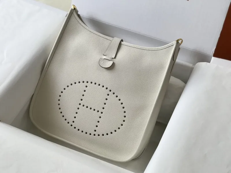 Alternative view of Hermes Off-White Leather Satchel Bag 224