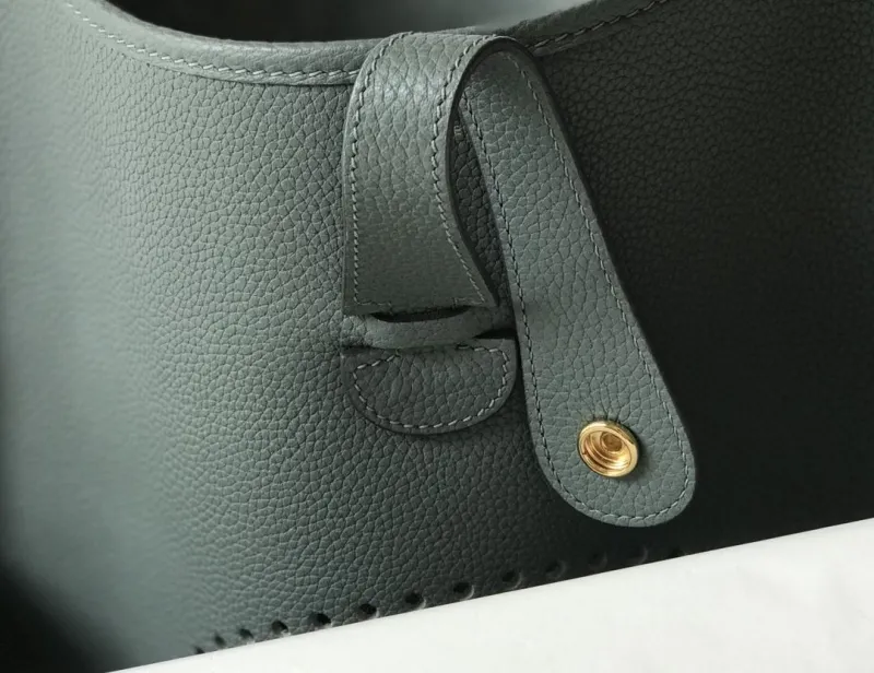 Hermes Dark Green Leather Satchel Bag 225 - Image 5
