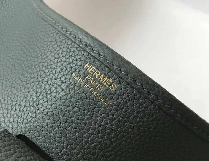 Hermes Dark Green Leather Satchel Bag 225 - Image 6