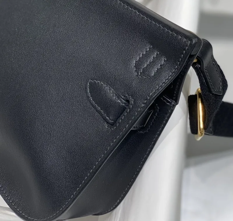 Hermes Black Crossbody Satchel Bag 227 - Image 5
