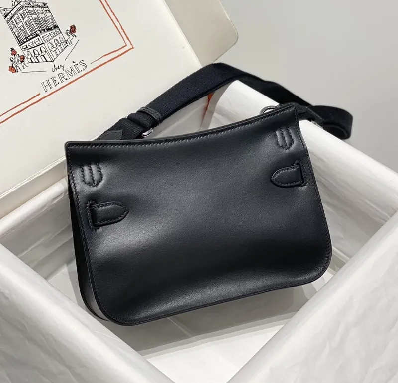 Alternative view of Hermes Black Leather Satchel Bag 228