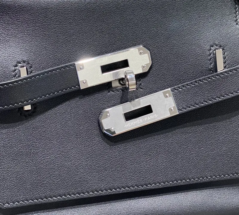 Hermes Black Leather Satchel Bag 228 - Image 6
