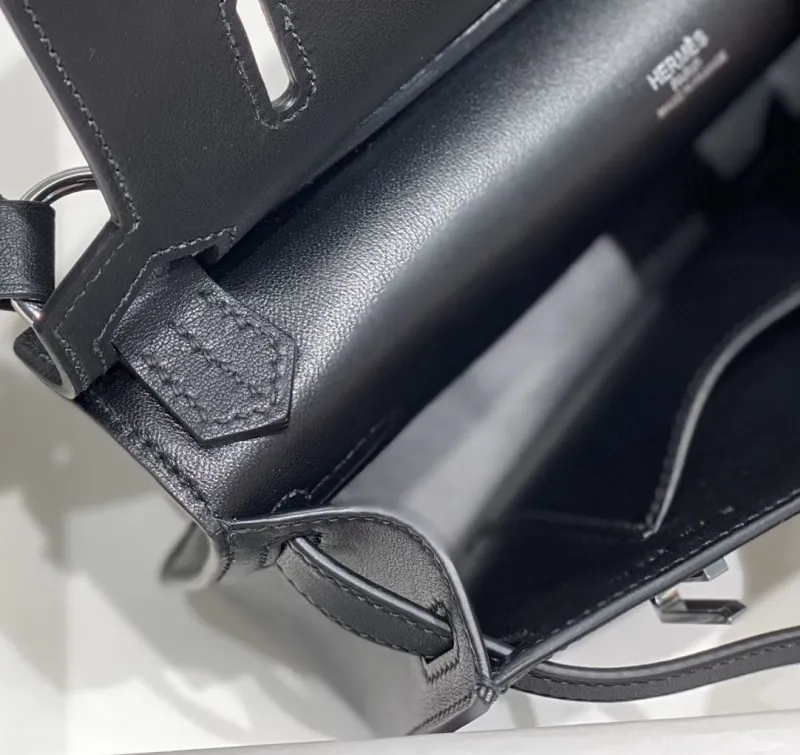 Hermes Black Leather Satchel Bag 228 - Image 8