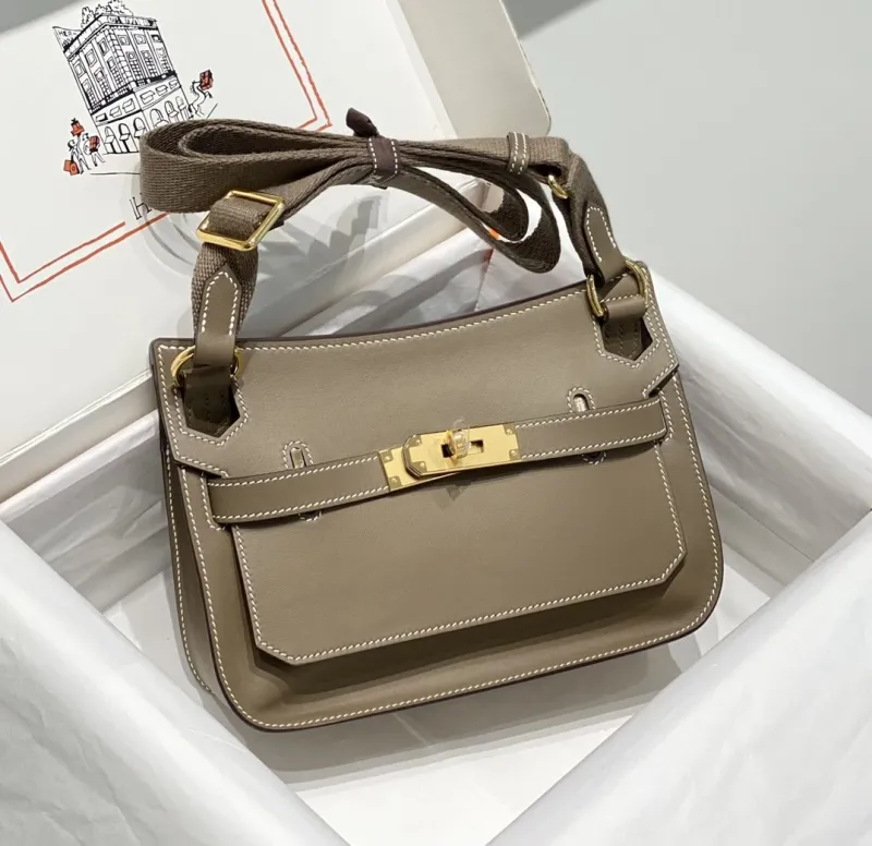 Hermes Taupe Crossbody Satchel Bag 231
