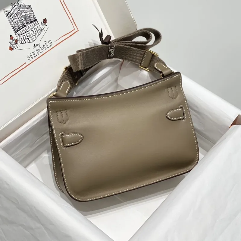 Alternative view of Hermes Taupe Crossbody Satchel Bag 231