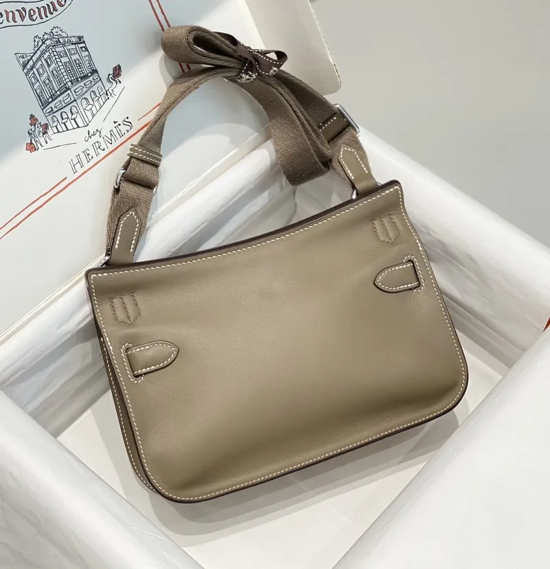 Alternative view of Hermes Taupe Leather Satchel Bag 232