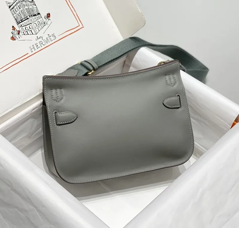 Alternative view of Hermes Gray Leather Satchel Bag 234