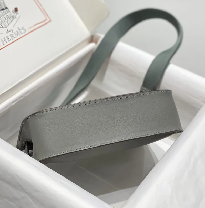 Hermes Gray Leather Satchel Bag 234 - Image 3