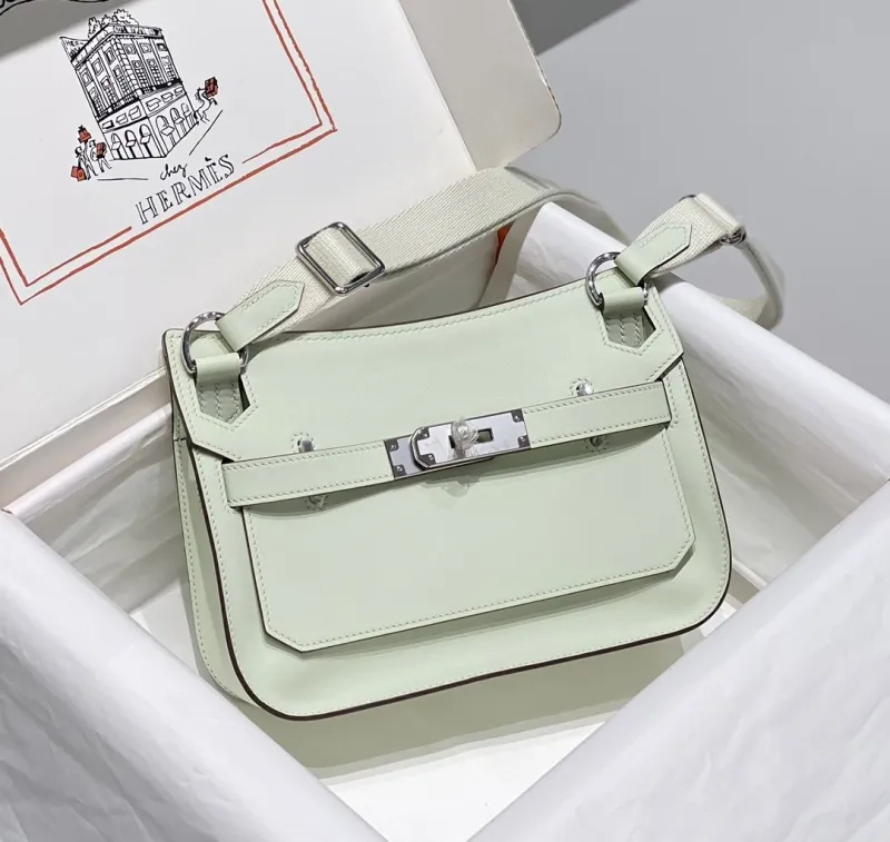 Hermes Mint Green Leather Satchel Bag 235