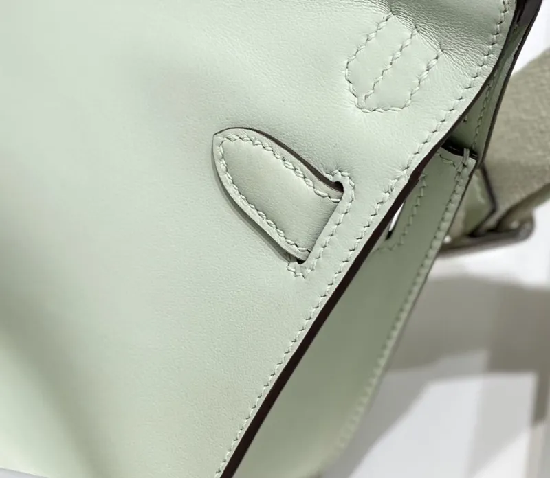 Hermes Mint Green Leather Satchel Bag 235 - Image 4
