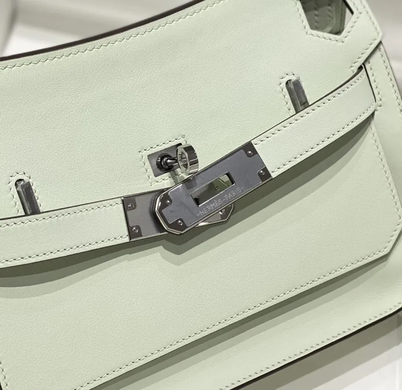 Hermes Mint Green Leather Satchel Bag 235 - Image 5