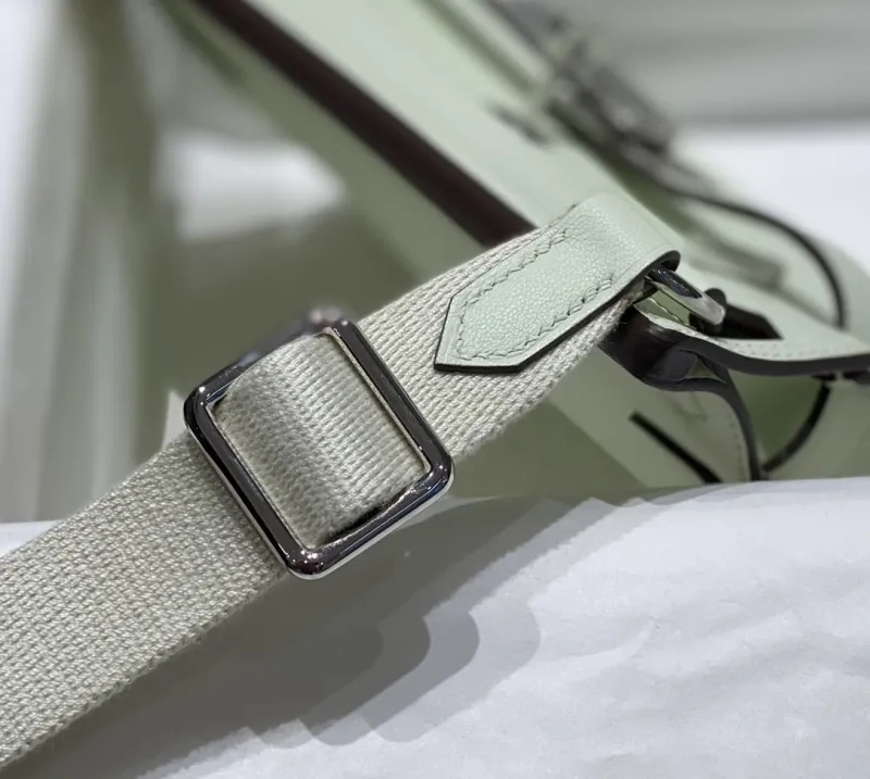Hermes Mint Green Leather Satchel Bag 235 - Image 6
