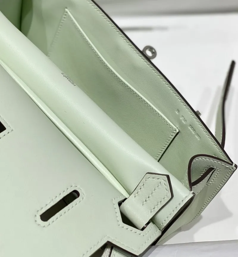 Hermes Mint Green Leather Satchel Bag 235 - Image 9