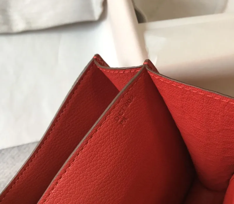 Hermes Red Crocodile Leather Satchel Bag 237 - Image 8