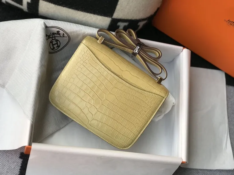 Hermes Yellow Crocodile Satchel Bag 238 - Image 3