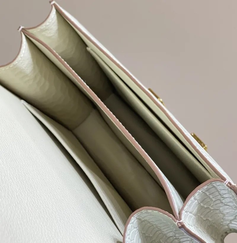 Hermes Cream Crocodile Leather Satchel Bag 242 - Image 9