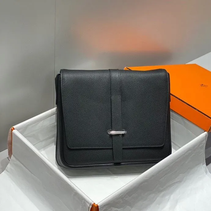 Alternative view of Hermes Black Leather Satchel Bag 244